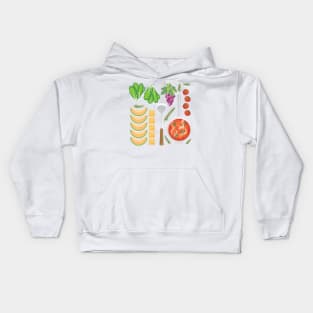 Food Flat Lay Kids Hoodie